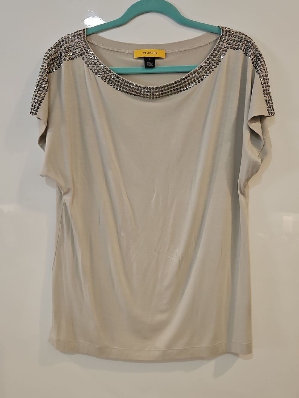 St. John Embellished Boatneck Top